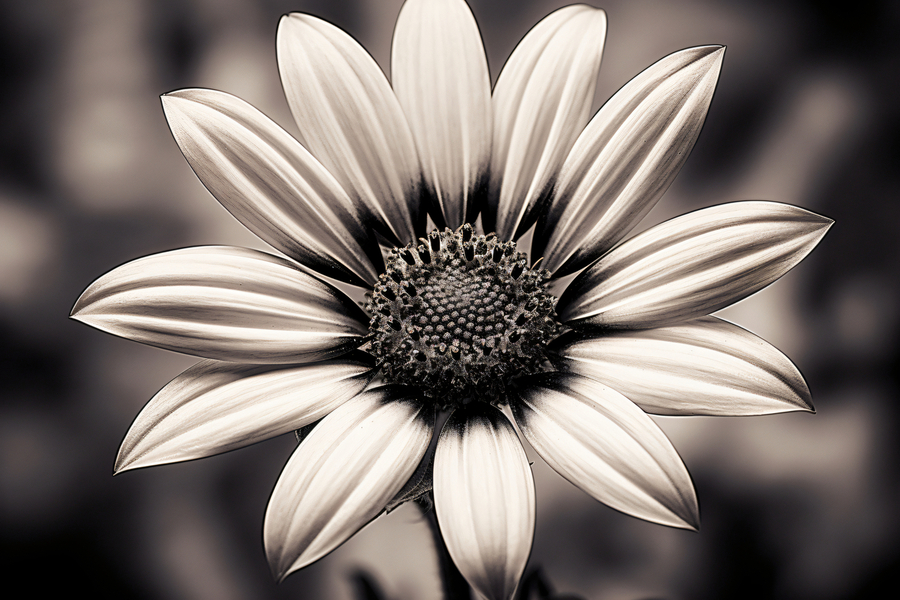 Blind Eyed – Monochrome Daisy Macro Art Print  Print