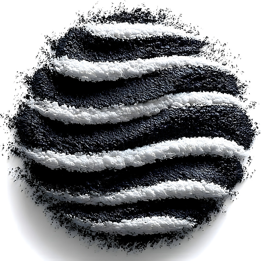 Lunar Strata – Layered Monochrome Sphere Print  Print