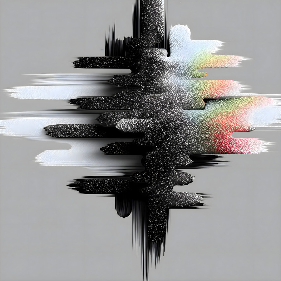 Monochrome Vector Pulse – Minimal Abstract Soundwave Print  Print