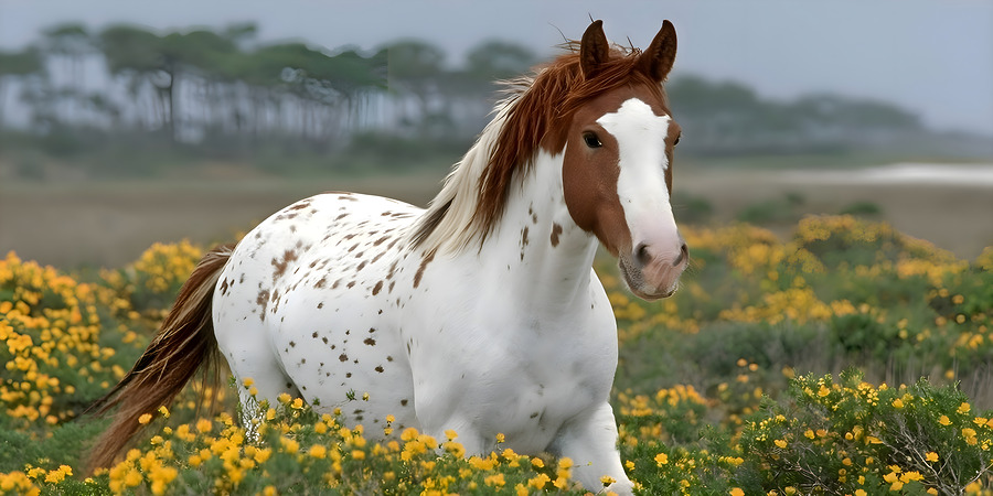 Wild Blossom – Spotted Appaloosa Horse Print  Print