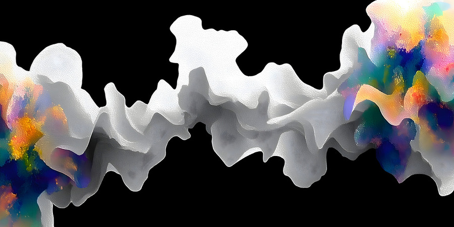 Spectrum Front – Electric Cloudscape Abstract Print  Print