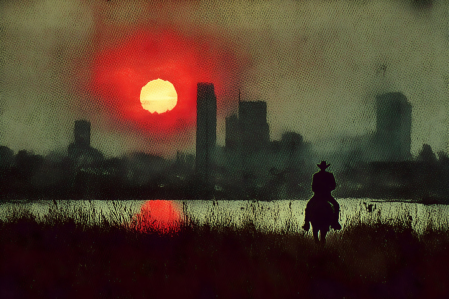 Urban Cowboy – Cinematic Urban Landscape Print  Print