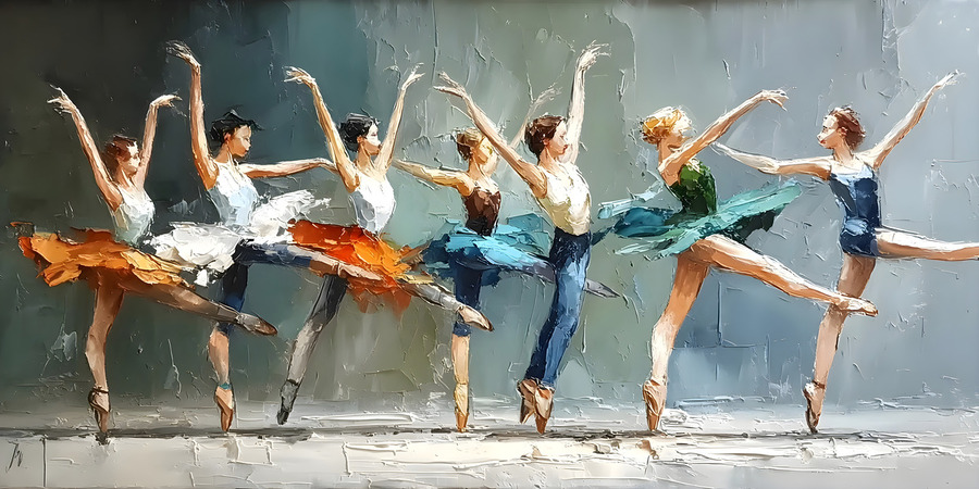 Rhythm in Motion – Ballet Dancers Print  Print