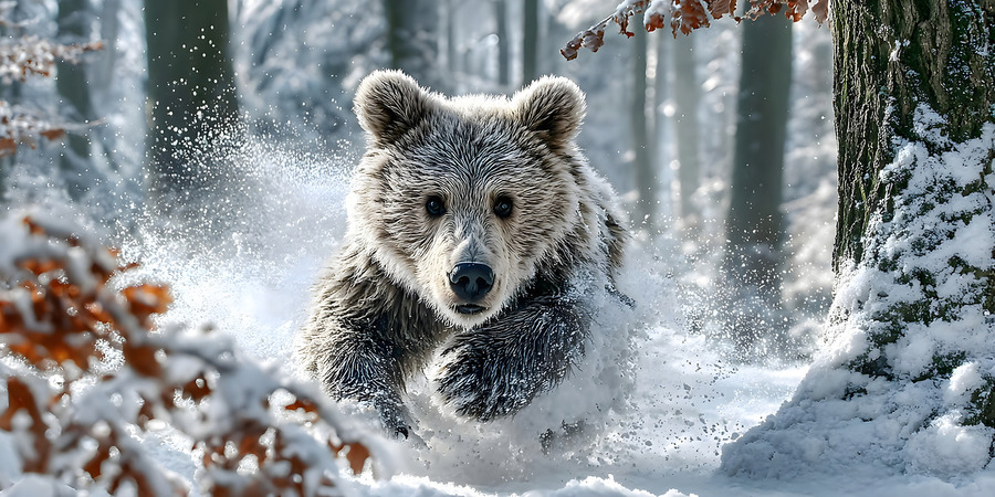 Frost Runner – Winter Bear Print  Print