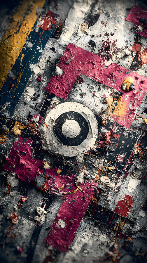 Urban Target – Gritty Texture Abstract Print  Print