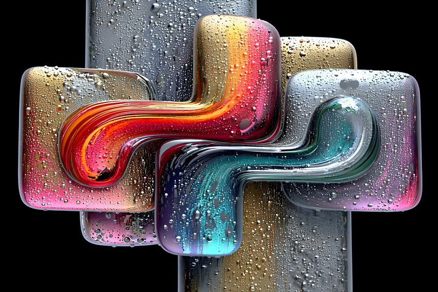 Puzzle Links – Interlocking Color Blocks Print  Imprimer