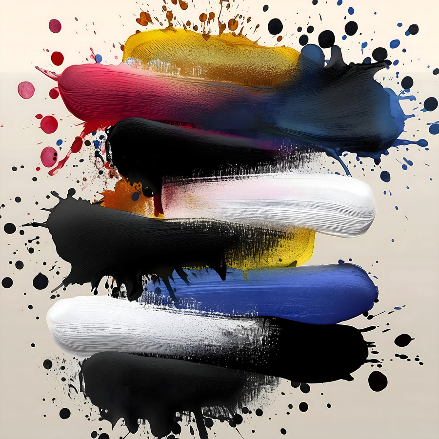 Stacked Tides – Layered Brush Columns Print  Print