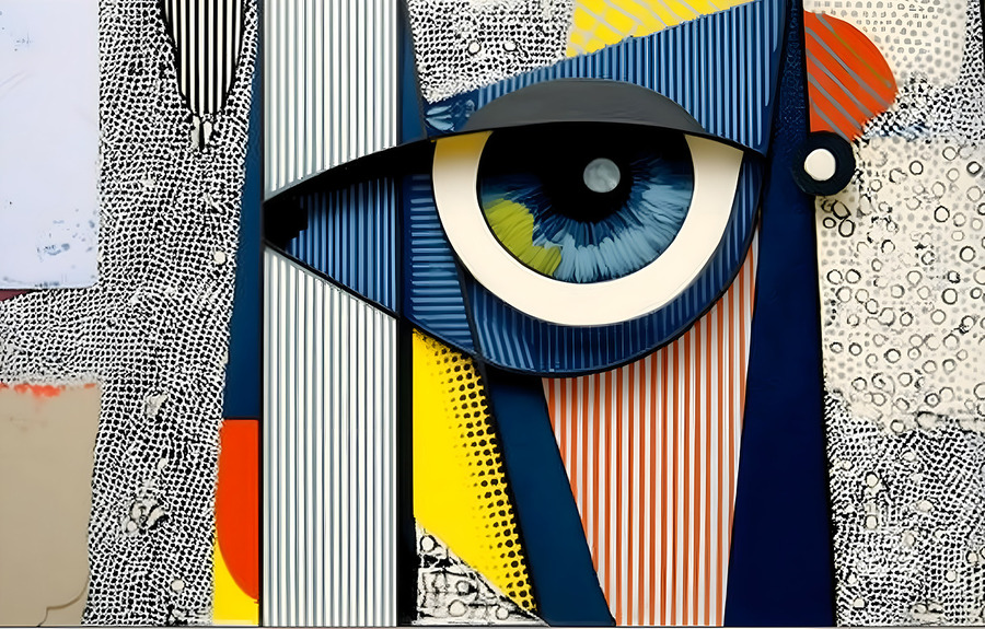 Golden Gaze – Abstract Portrait Eye Print  Print