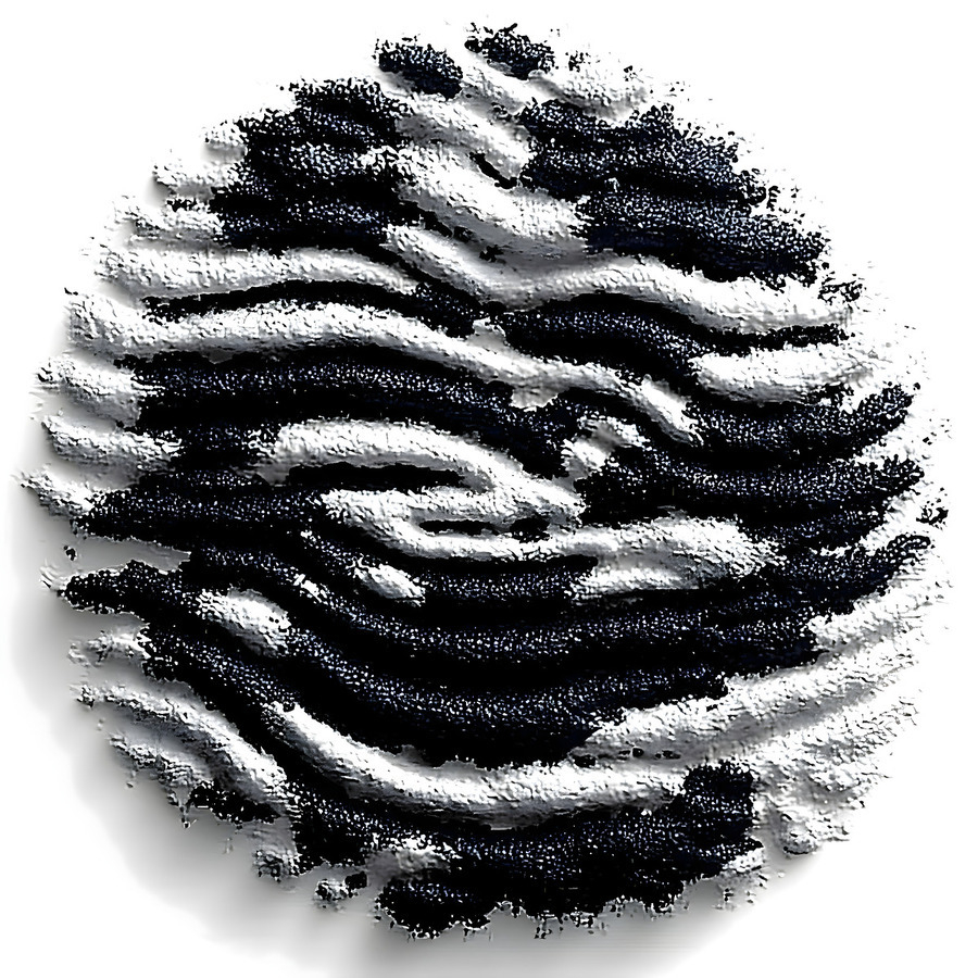 Granular Echo – Tactile Monochrome Orb Print  Imprimer