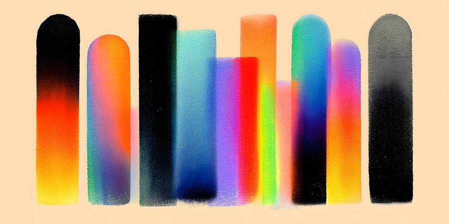 Chromatic Towers – Gradient Bar Abstract Print  Print