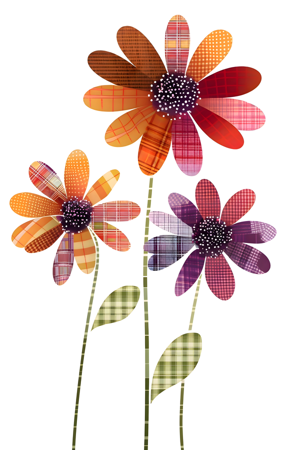 Plaid Botanica 17 - Contemporary Floral Pattern Art Prints  Imprimer