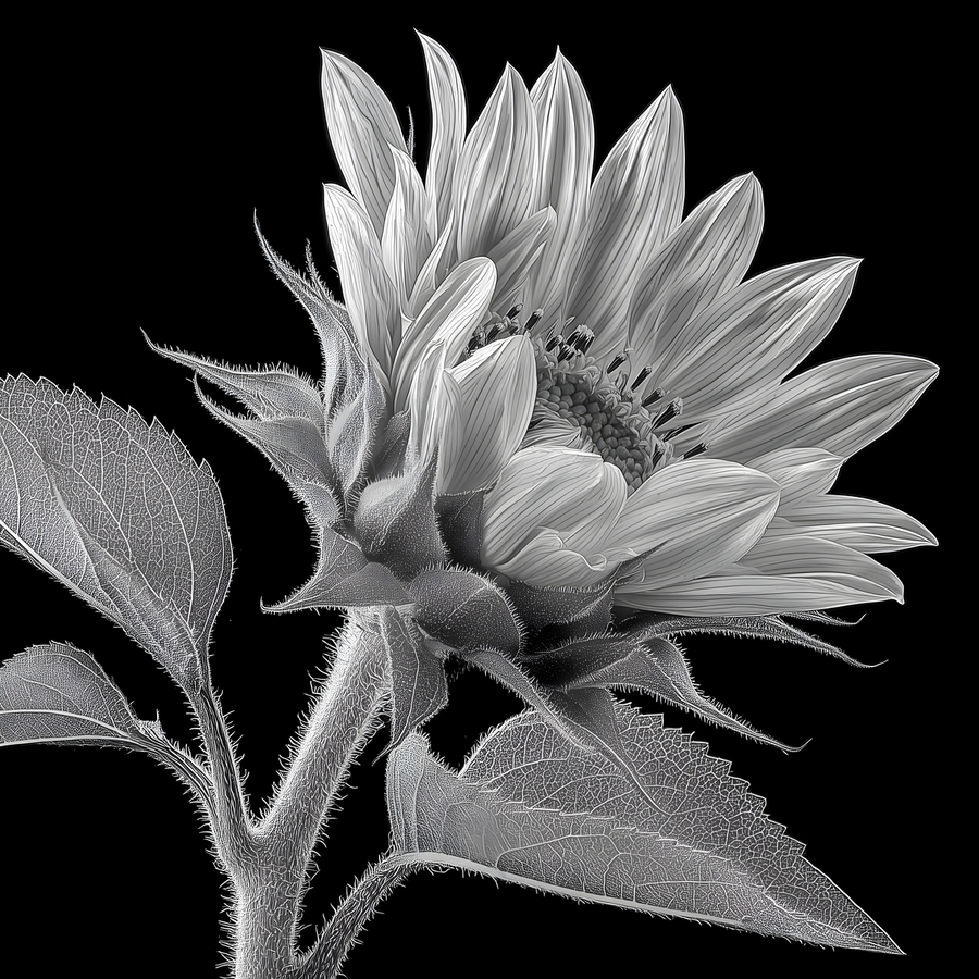 Sunflower Selfie 8 - Sunflower Portrait Art Prints  Print