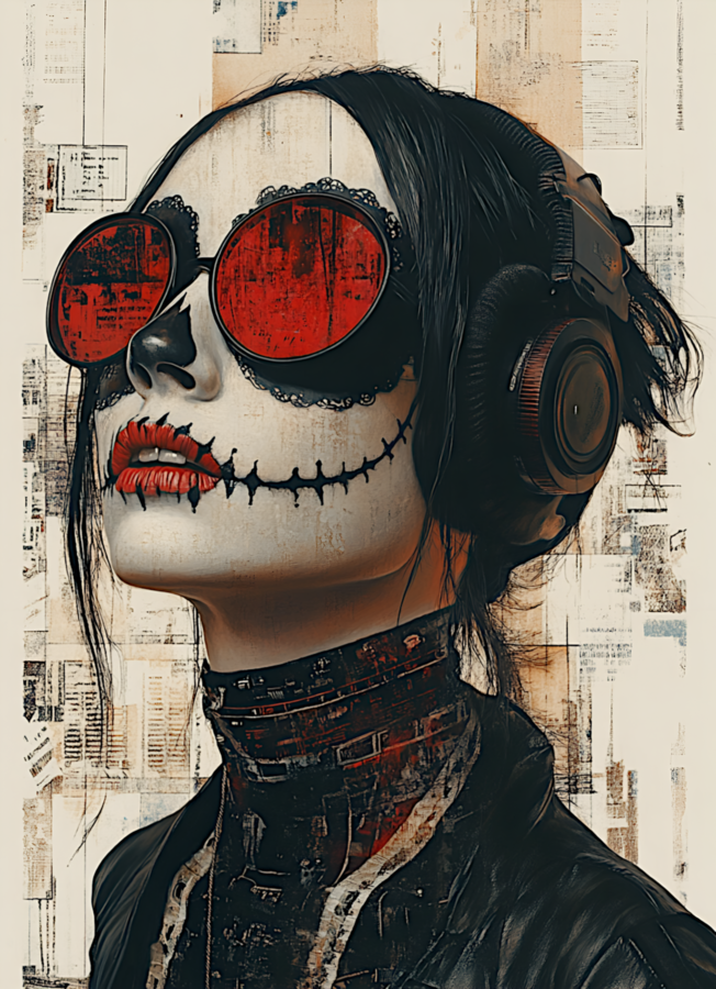 La Catrina Sonora - The Sonic Catrina - Dia de los Muertos Art Prints  Print