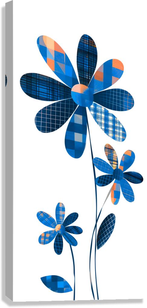 Plaid Botanica 16 - Graphic Floral Art Prints Canvas Print