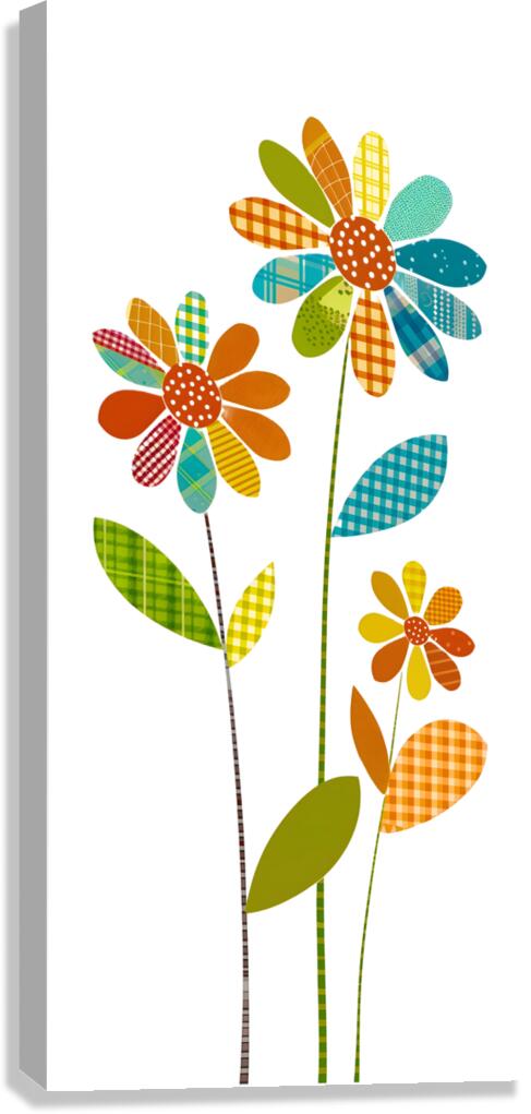 Plaid Botanica 2 - Modern Floral Art Prints Canvas Print