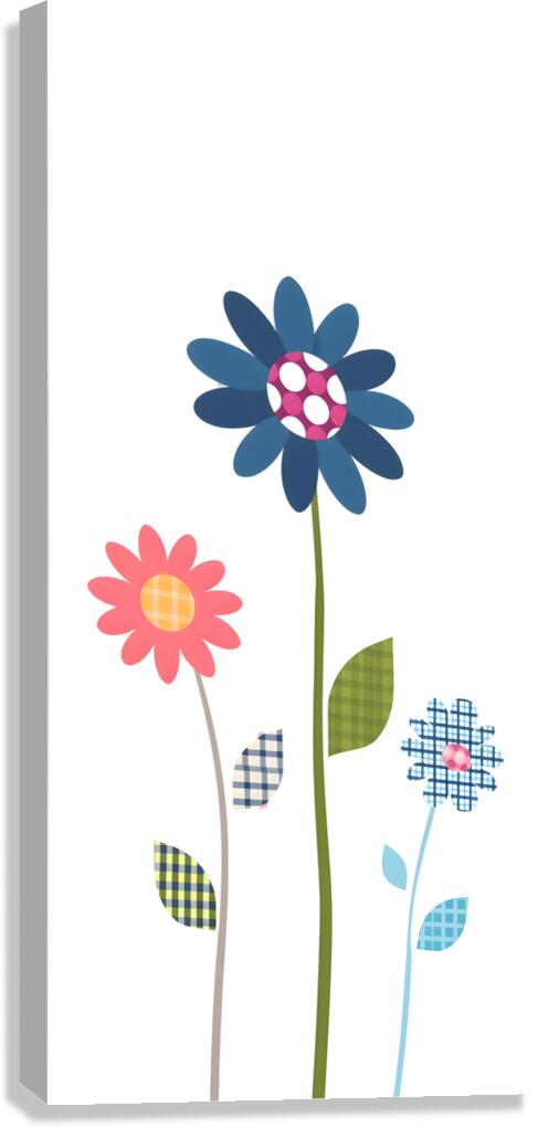 Plaid Botanica 12 - Contemporary Floral Art Prints Canvas Print