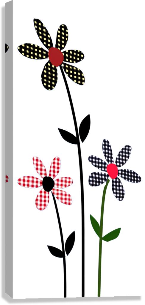 Plaid Botanica 8 - Contemporary Floral Pattern Art Prints Canvas Print