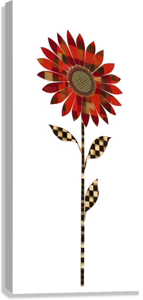 Plaid Botanica 22 - Contemporary Floral Art Prints Canvas Print