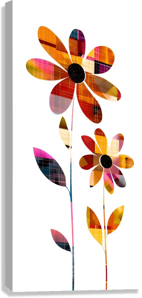 Plaid Botanica 15 - Contemporary Floral Pattern Art Prints Canvas Print