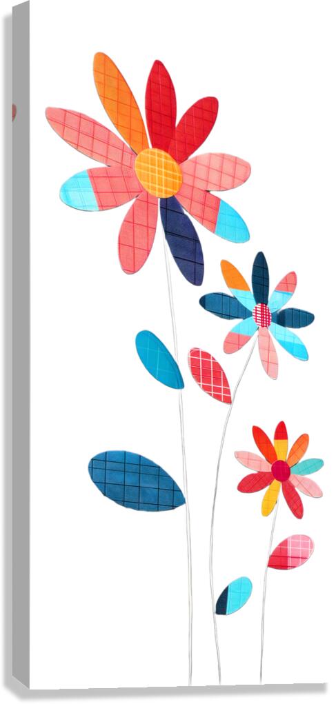 Plaid Botanica 25 - Modern Floral Art Prints Canvas Print