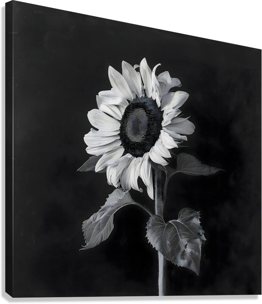 Sunflower Selfie 2 - Sunflower Portrait Art Prints Canvas Print