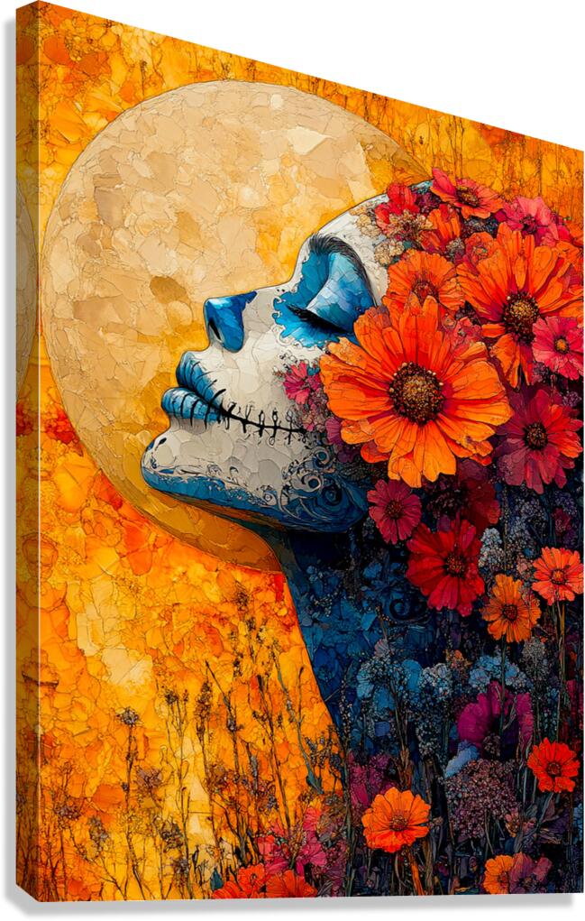 Cempasuchil Eterna - Eternal Marigold - Marigold Floral Art Prints Canvas Print