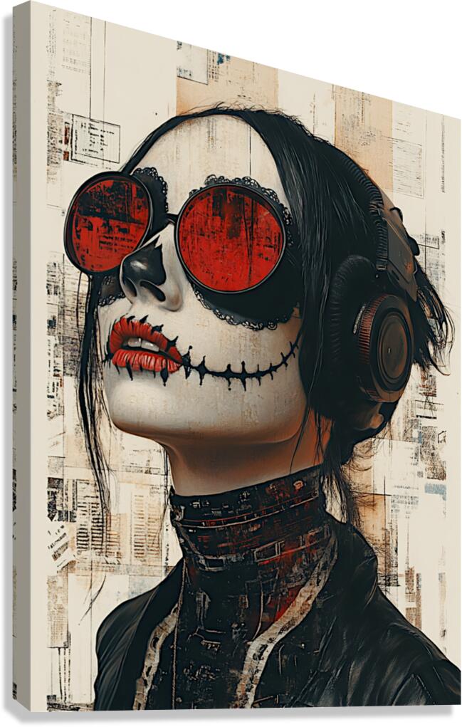 La Catrina Sonora - The Sonic Catrina - Dia de los Muertos Art Prints Canvas Print