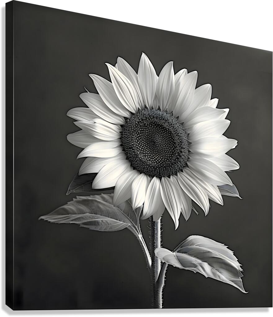 Sunflower Selfie 4 - Sunflower Portrait Art Prints Canvas Print
