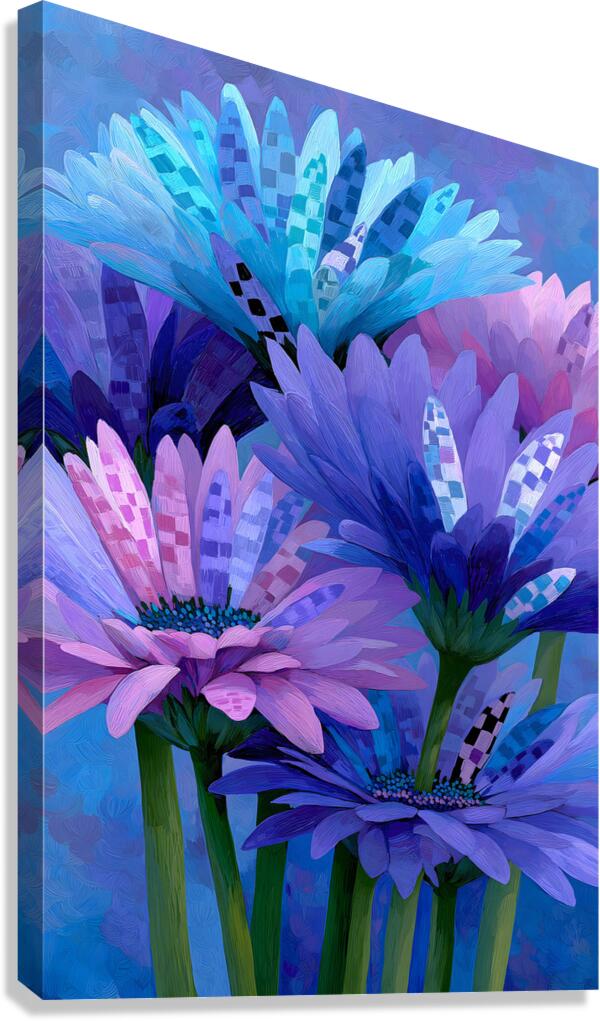 Bleu Botanique - Botanical Blue - Modern Floral Art Prints Canvas Print