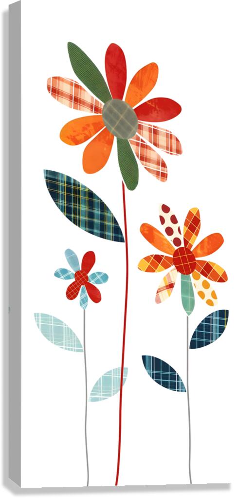 Plaid Botanica 27 - Contemporary Floral Art Prints Canvas Print