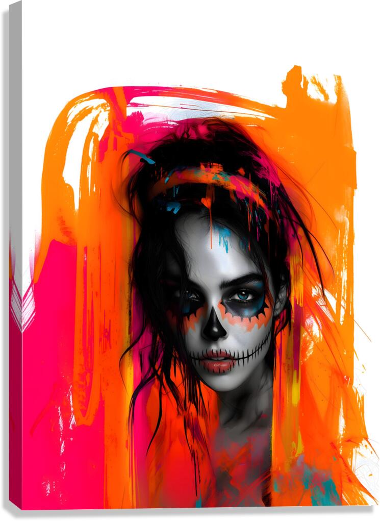Fuego De Los Muertos - Fire Of The Dead - Dia De Los Muertos Art Prints Canvas Print