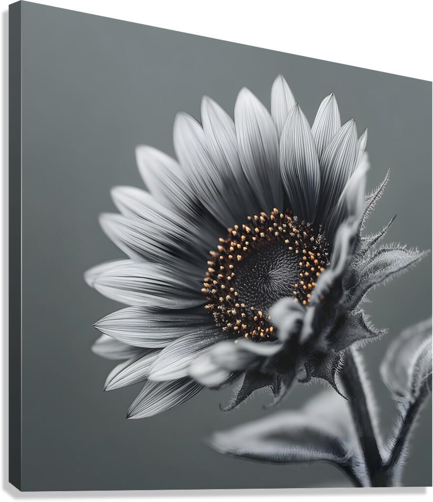 Sunflower Selfie 9 - Sunflower Portrait Art Prints Canvas Print