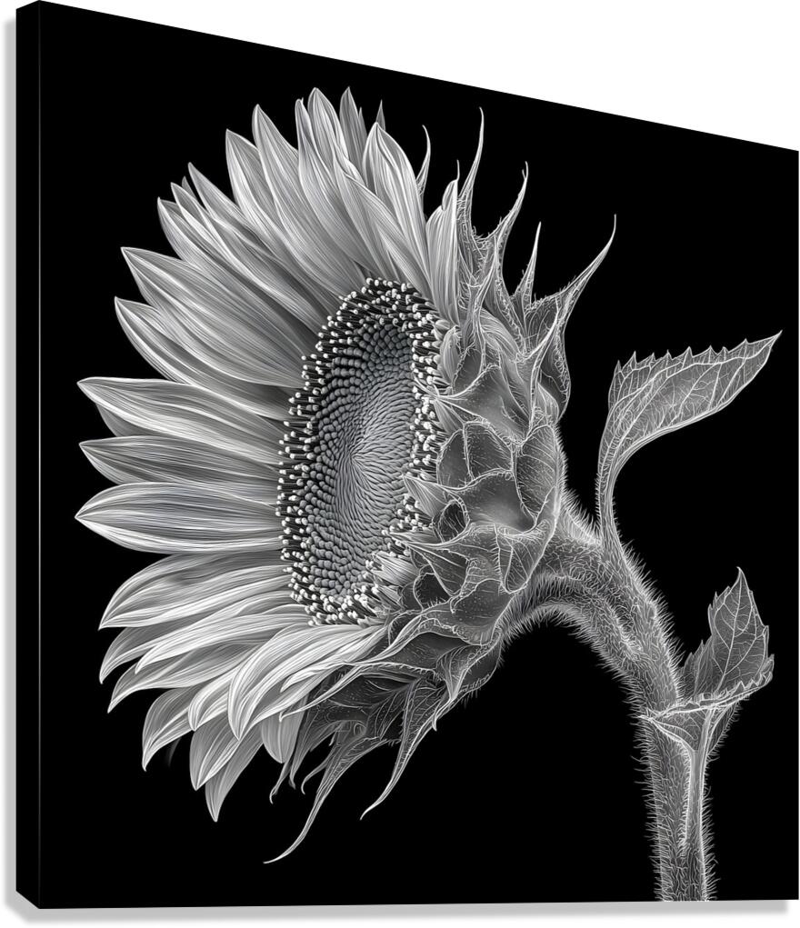 Sunflower Selfie 13 - Sunflower Portrait Art Prints Canvas Print