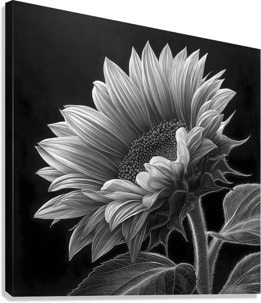 Sunflower Selfie 20 - Sunflower Portrait Art Prints Canvas Print