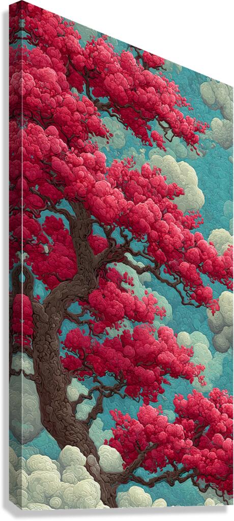 Kumo Ni Saku 雲に咲く - Blooming In The Clouds - Japanese Floral Art Prints Canvas Print