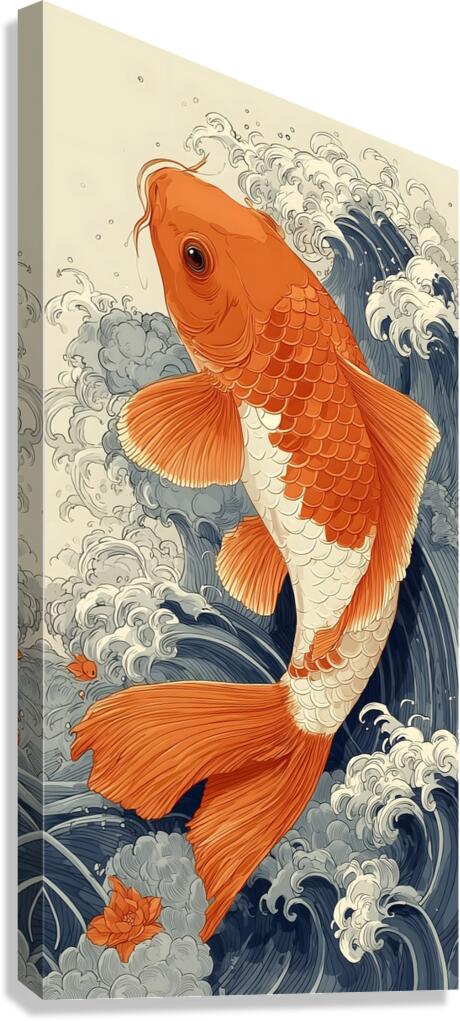 Tabi No Hajimari 旅の始まり - The Voyage Begins - Japanese Koi Art Prints Canvas Print