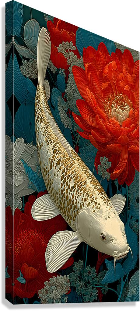 Seijaku No Naka 静寂の中 - In The Stillness - Japanese Koi Art Prints Canvas Print