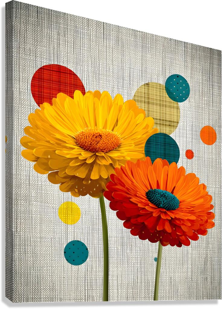 Daisy Pop – Modern Floral Art Print Canvas Print