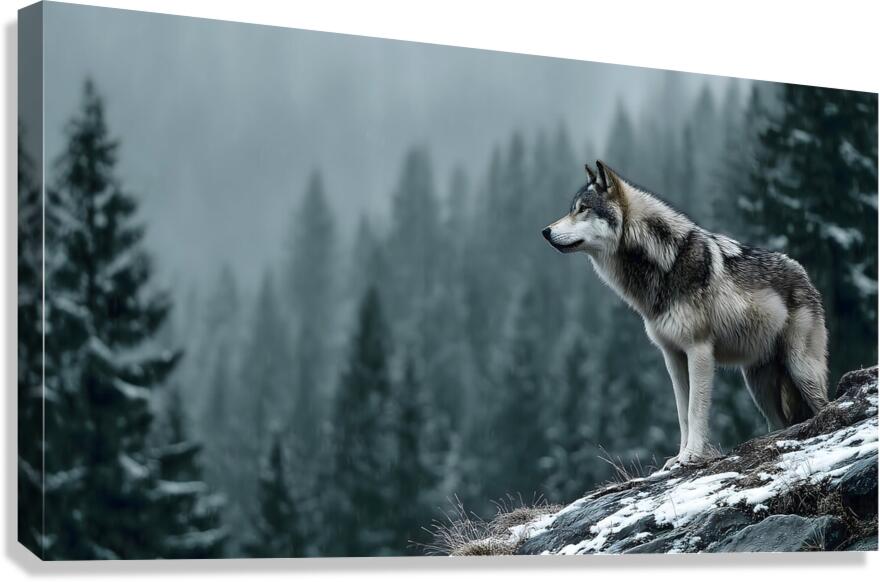 Forest Sentinel – Wildlife Landscape Art Print Canvas Print
