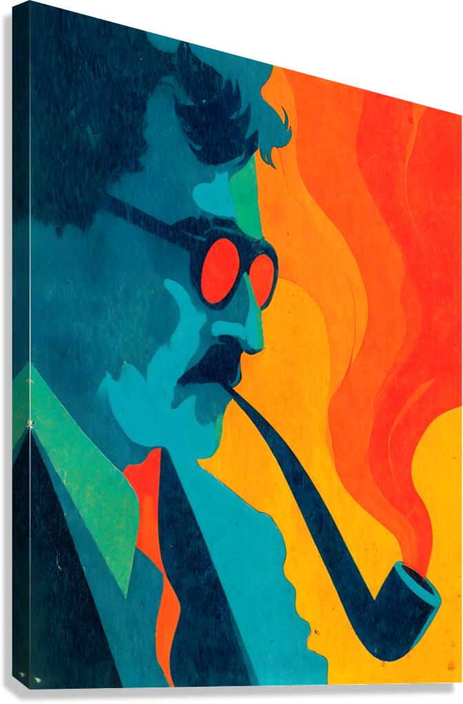 Intellectual Smoke – Vintage Pop Portrait Art Print Canvas Print