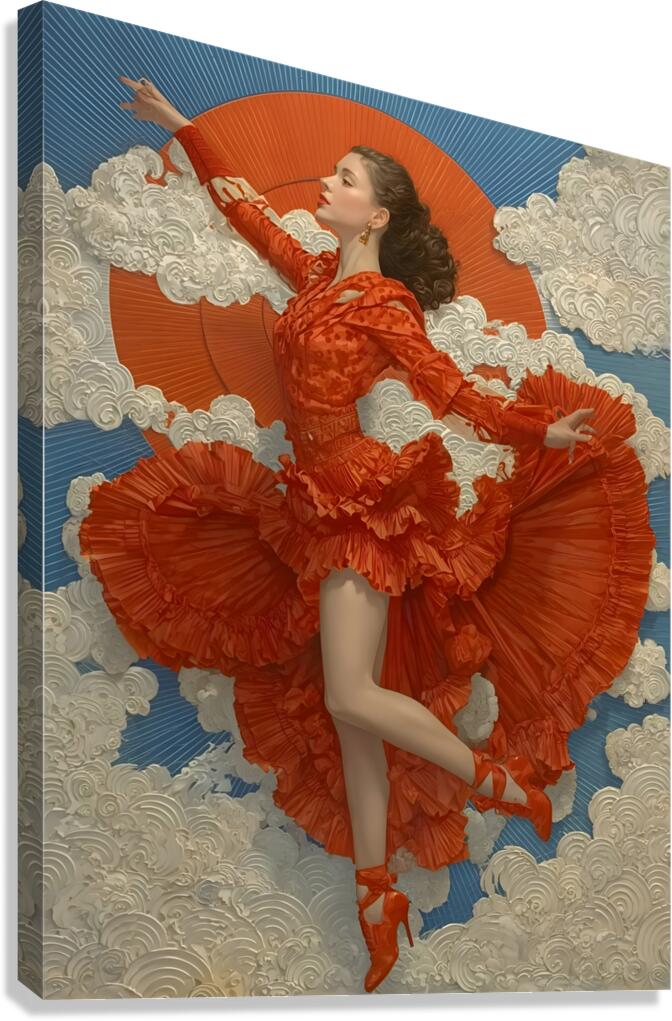 Dancing with the Sky – Vintage Dance Poster Art Print Canvas Print