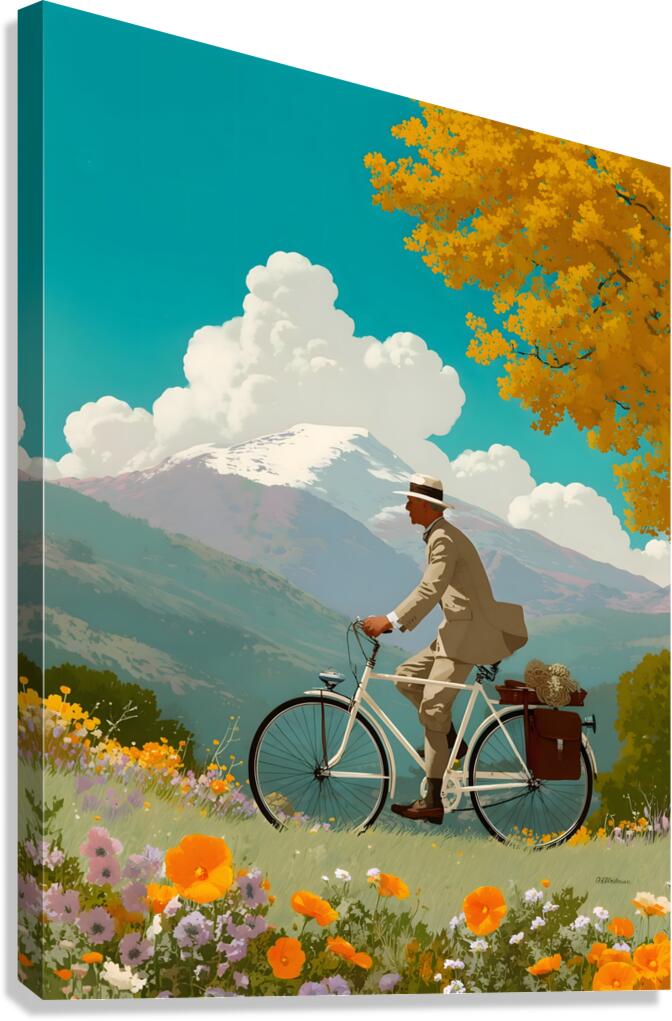 The Elegant Cyclist – Vintage Cycling Poster Art Print Canvas Print