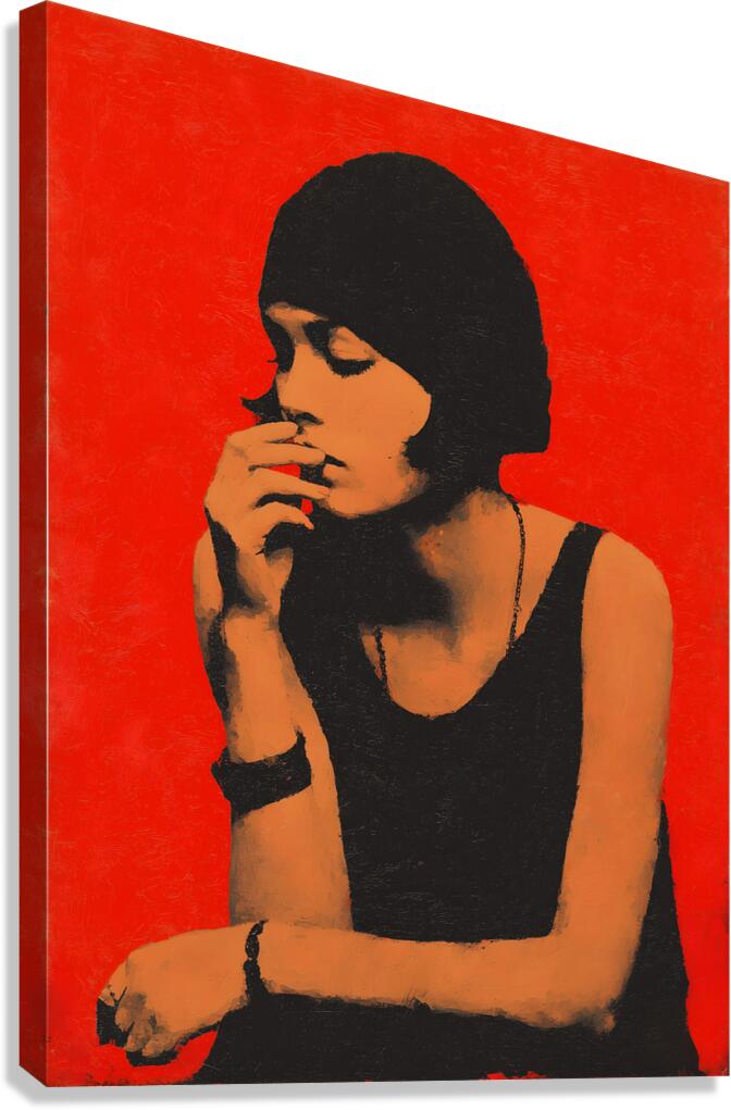 In Silence – Vintage Editorial Portrait Art Print Canvas Print