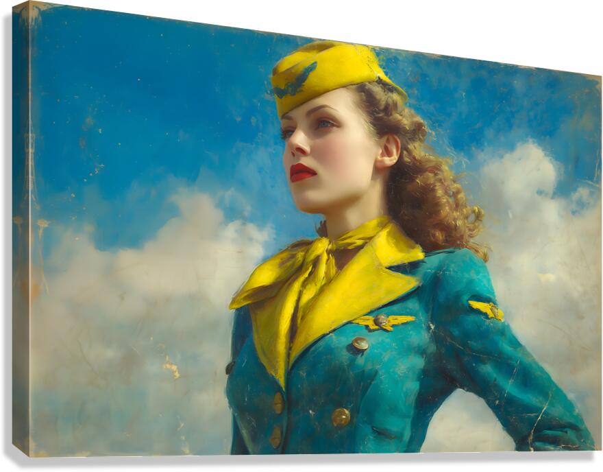PRIDE OF THE SKY – VINTAGE PORTRAIT ART PRINT SAVAGE ART PRINTS  Canvas Print