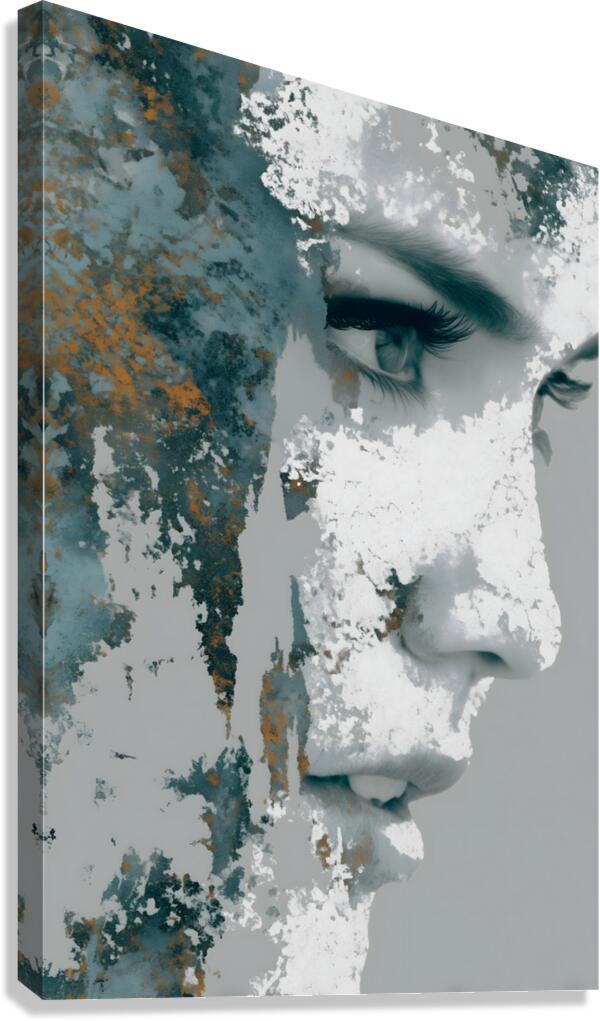 Weathered Profile – Women’s Portrait Art Print Canvas Print