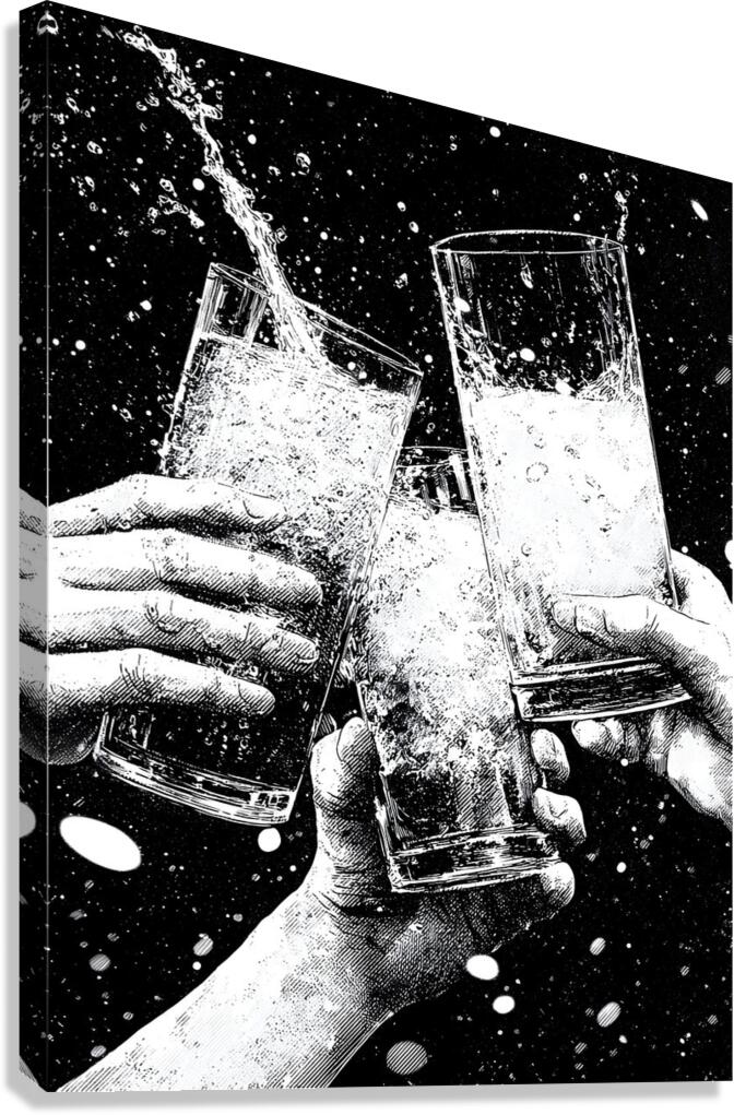 Cheers – Champagne Toast Art Print Canvas Print