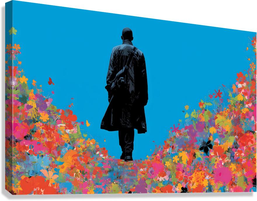 The Bloom Walk – Pop Art Silhouette Art Print Canvas Print