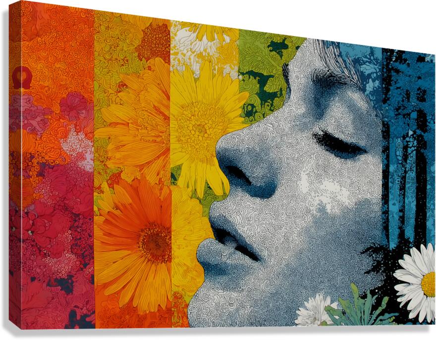 Spectrum Daydream - Floral Spectrum Portrait Art Print Canvas Print