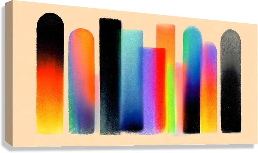 Chromatic Towers – Gradient Bar Abstract Print Canvas Print