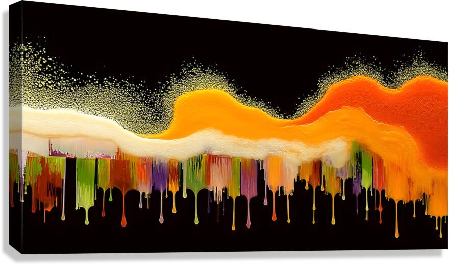 Molten Horizon – Dripping Lava Abstract Print Canvas Print